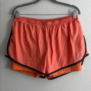 Umbro Pink and Orange Printed Athletic Shorts Size Large